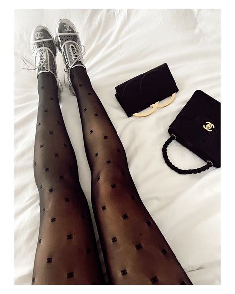 chanel tights with logo